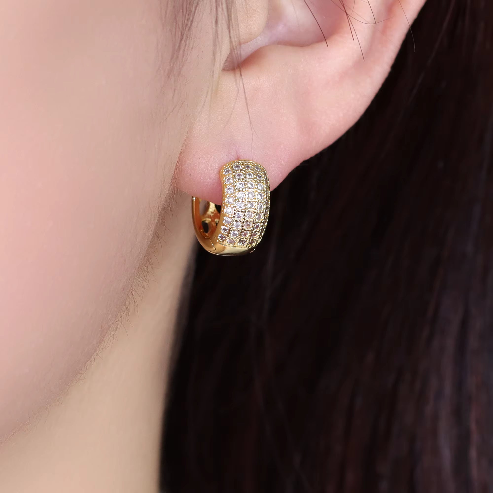 Luxury Cubic Zirconia Gold Earrings