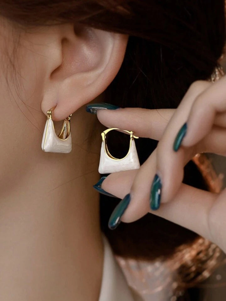 Trendy Enamel Handbag Earrings for Women