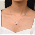 Alloy Hollow Heart Stone Pendant
