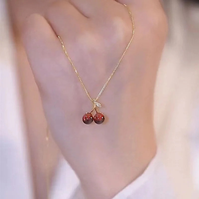 Red Cherry Pendant Necklace