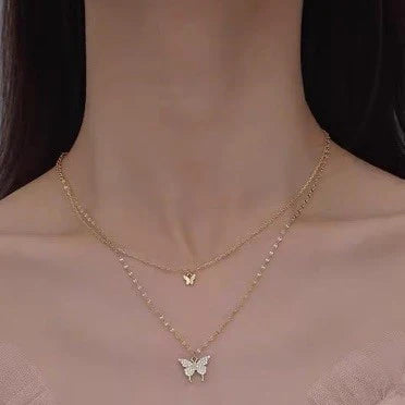 Butterfly Layered Chain Necklace