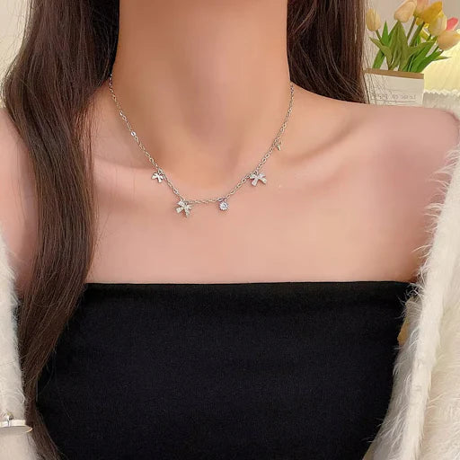 Bow Charms Choker Necklace