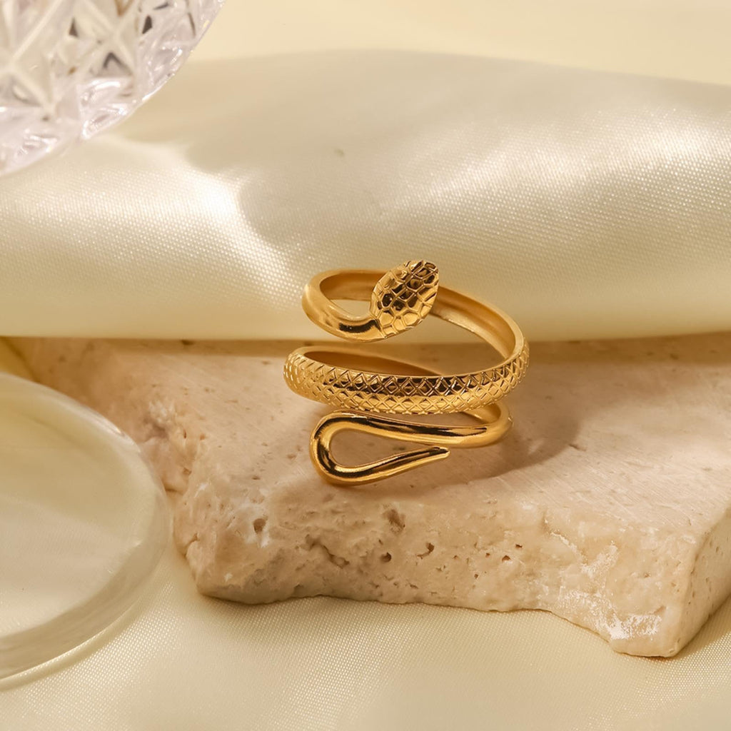 Unique Snake Textured Adjustable Ring