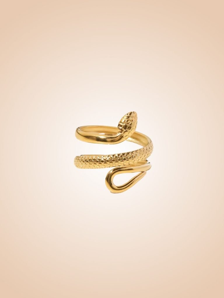 Unique Snake Textured Adjustable Ring
