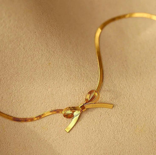 Bow Knot Snake Chain Necklace
