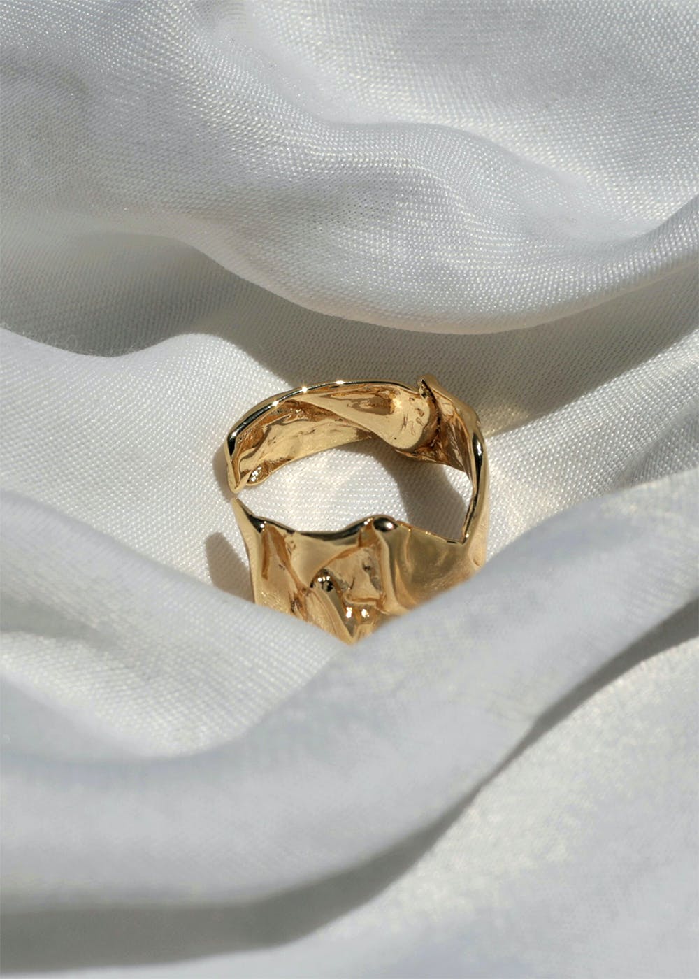 Elegant Gold Plated Adjustable Statement Ring