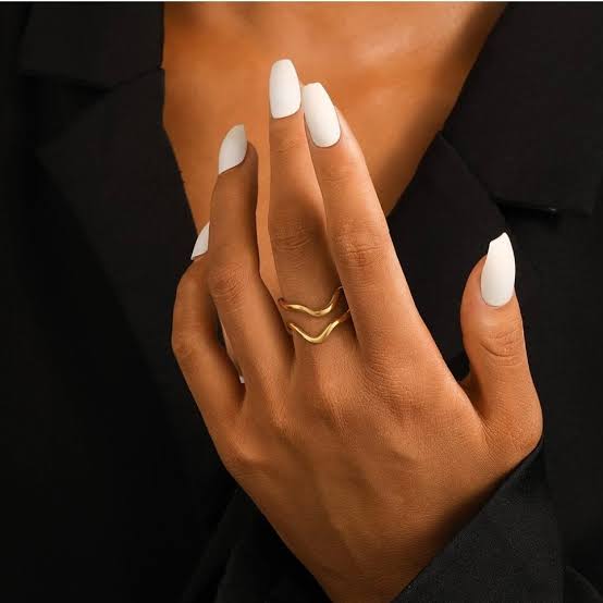 Hollow Wavy Adjustable Statement Ring