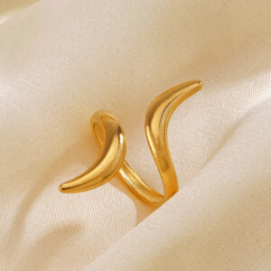 Serpentine Line Ripple Adjustable Ring
