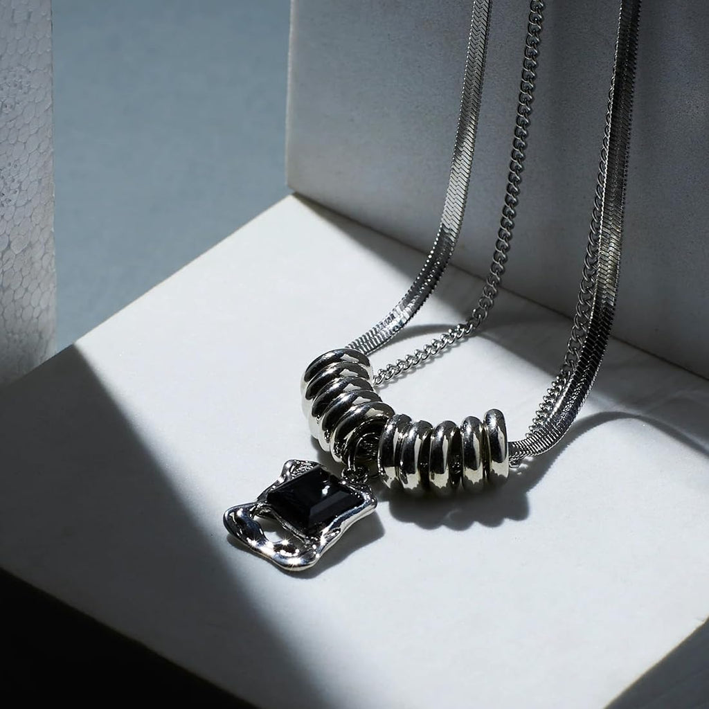 Hip - Hop Style Double Layer Chain Necklace