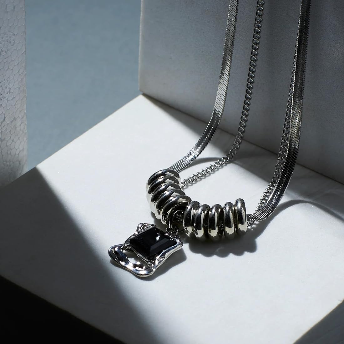 Hip - Hop Style Double Layer Chain Necklace
