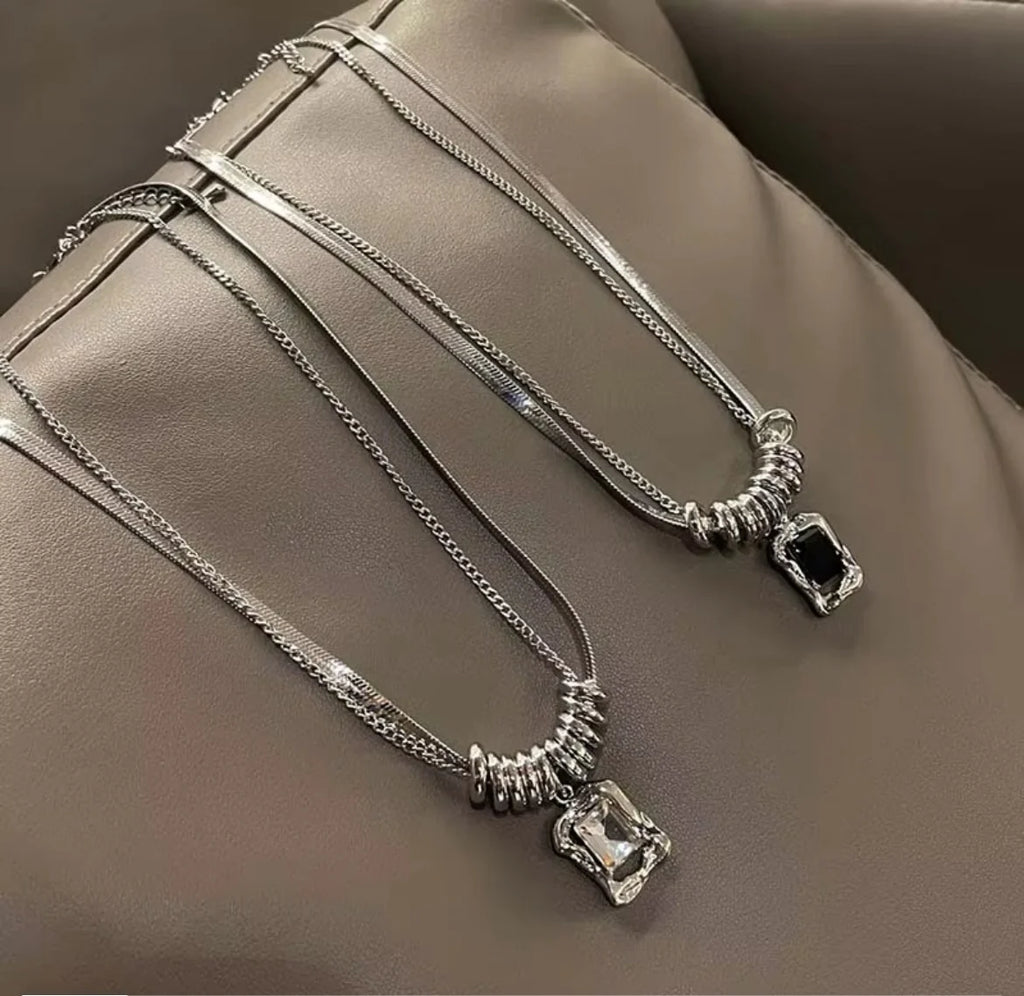 Hip - Hop Style Double Layer Chain Necklace