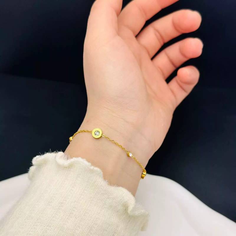 Roman Numbers Diamond Studded Bracelet