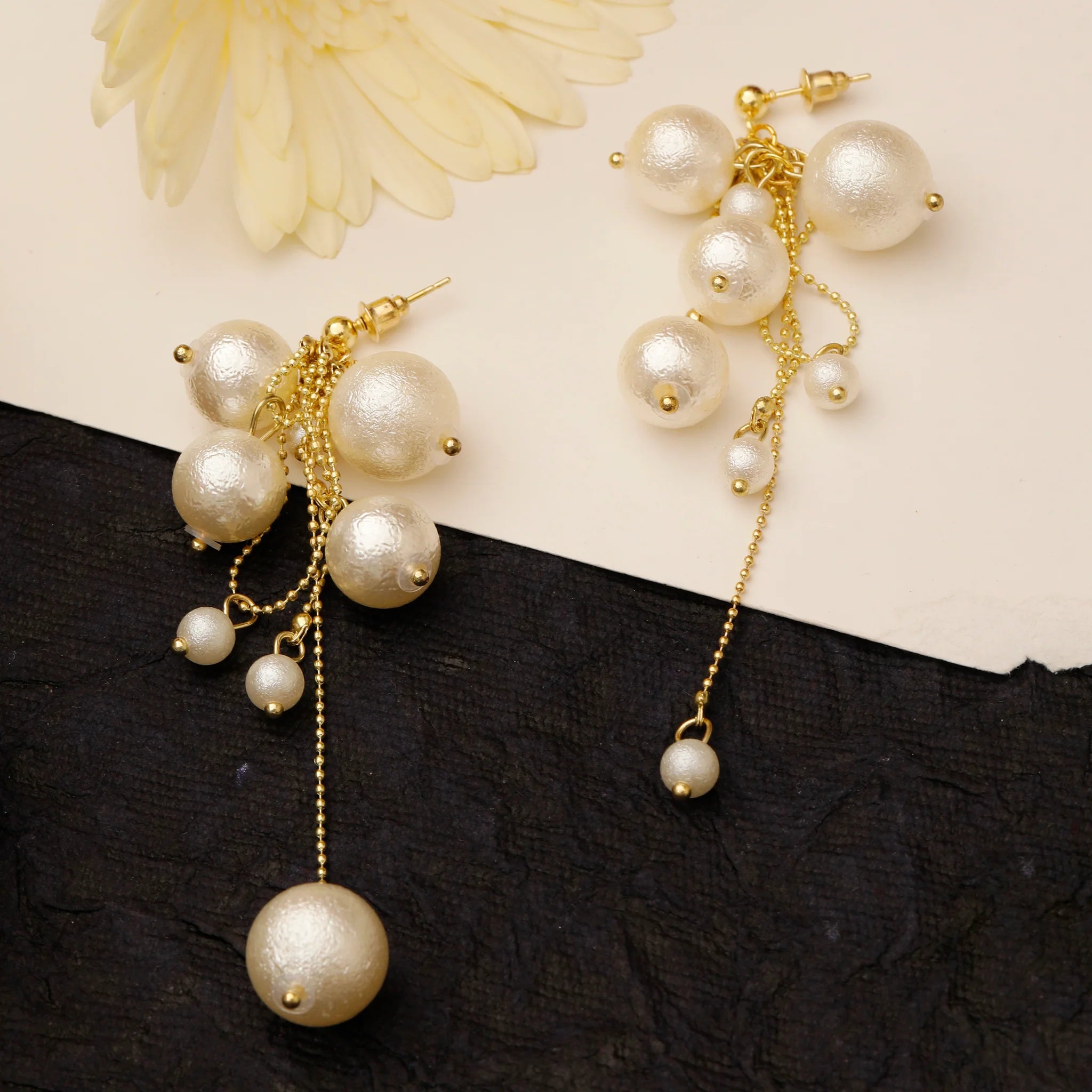 Lightweight French Pearl Drop Long Earrings