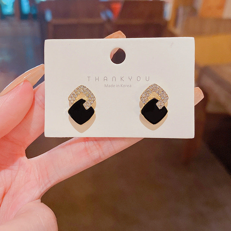 Cross Geometric Square Stud Earrings
