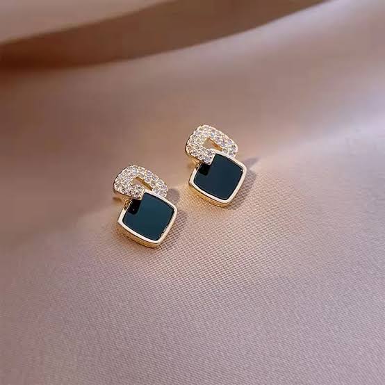 Cross Geometric Square Stud Earrings