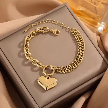 Love Heart Charm Chain Necklace