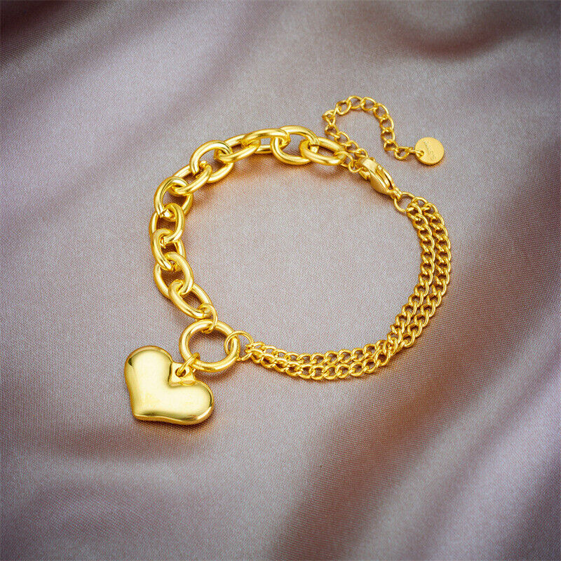 Love Heart Charm Chain Necklace