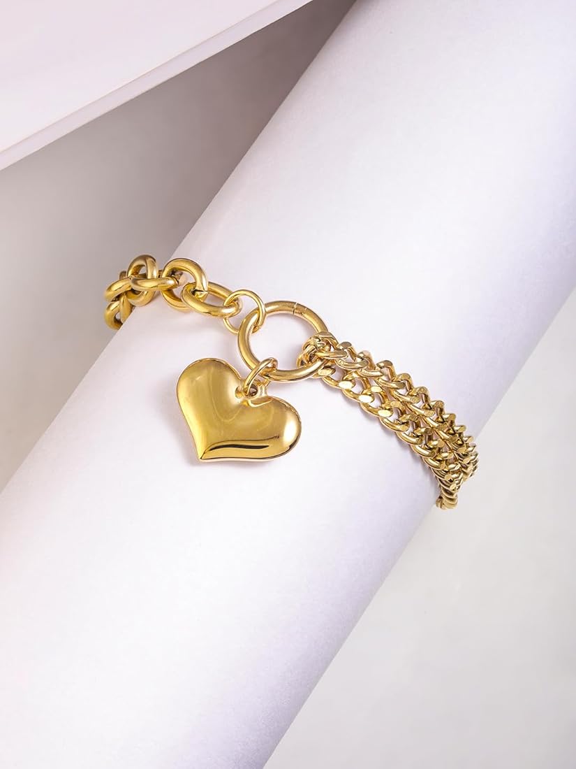 Love Heart Charm Chain Necklace