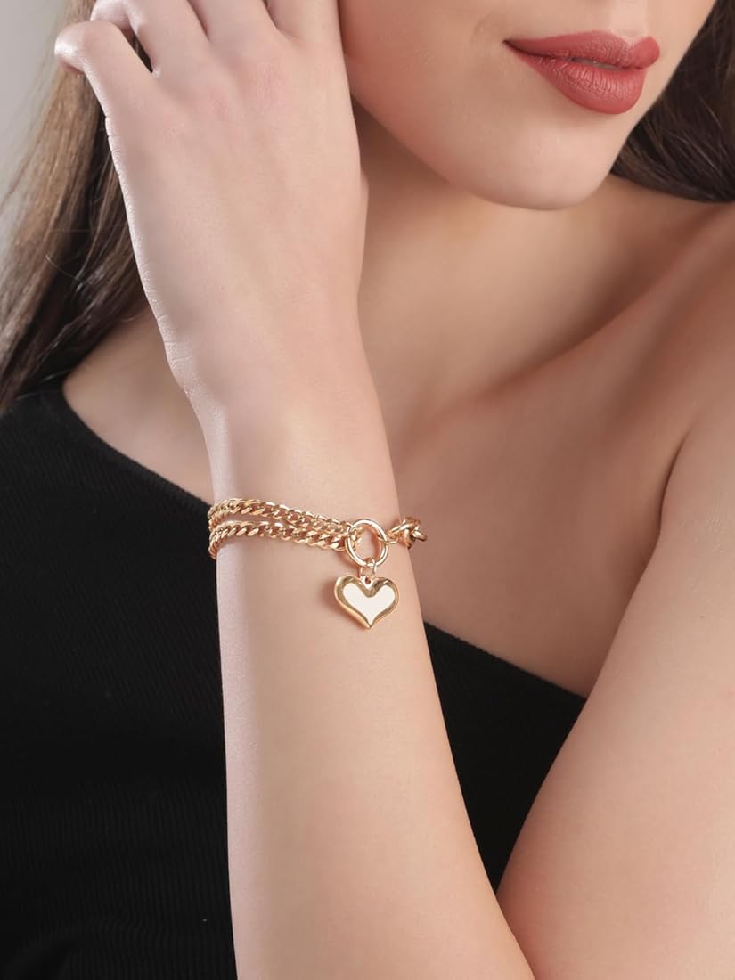 Love Heart Charm Chain Necklace
