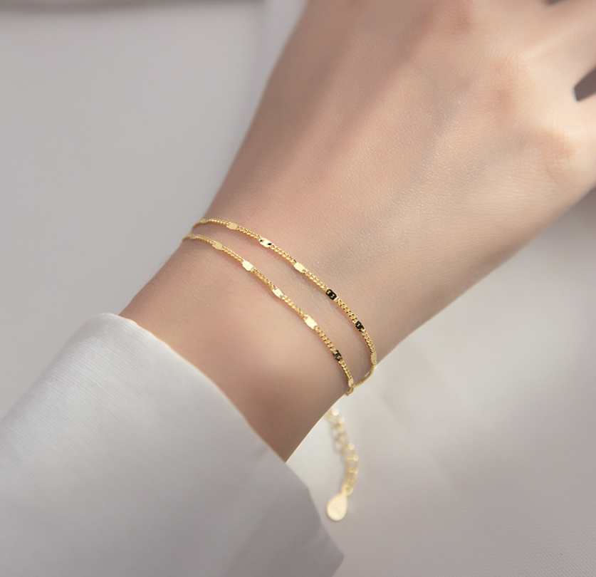 Double Layered Satellite Chain Bracelet