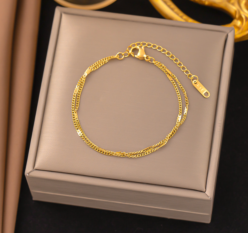 Double Layered Satellite Chain Bracelet