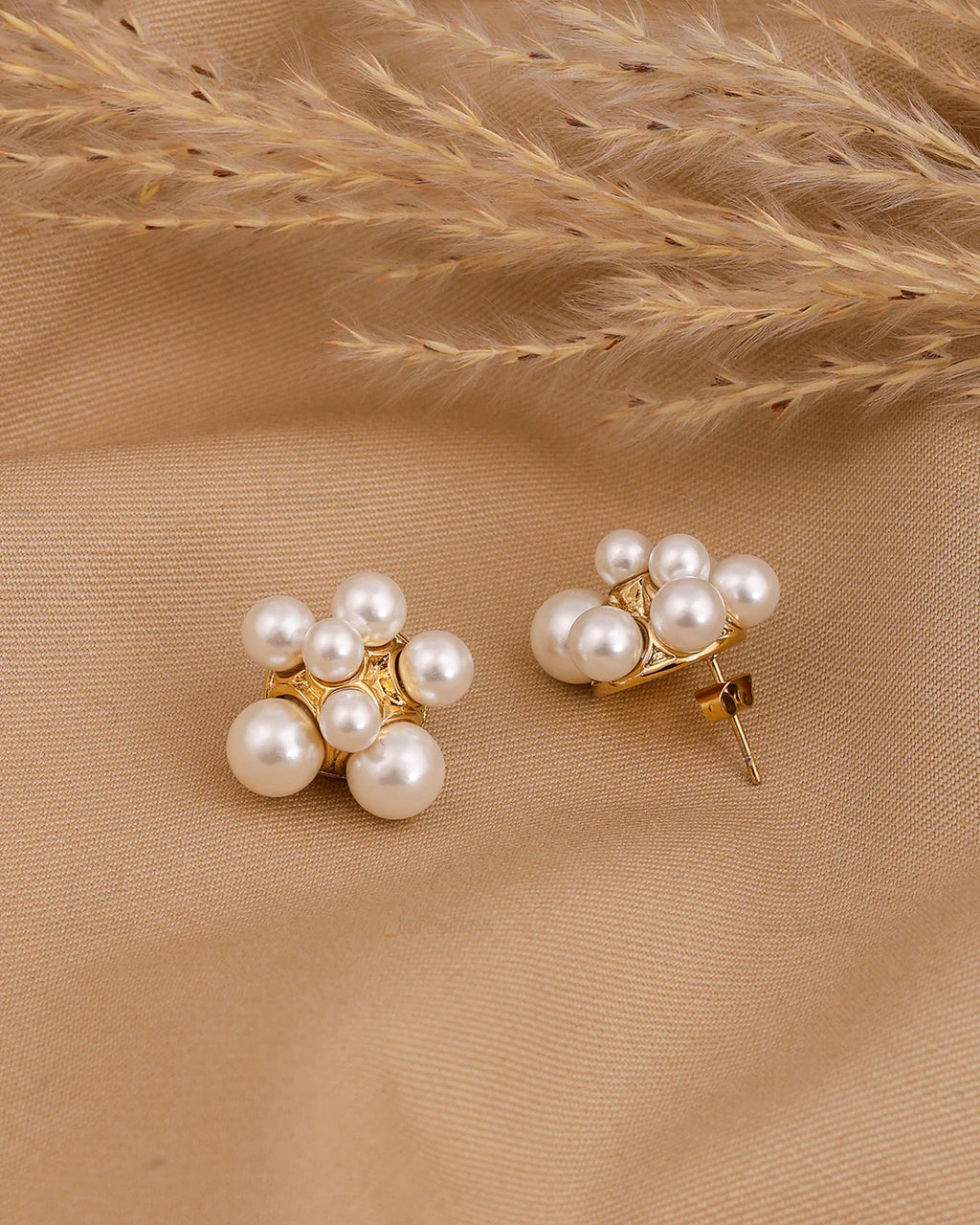 Unique Pearl Burst Stud Earrings