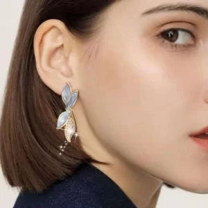 Oil Painted Leaf Earrings