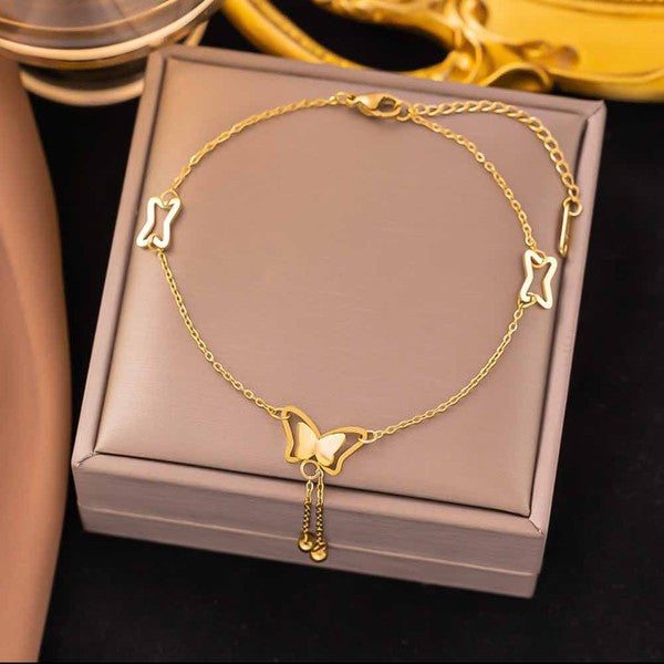 Butterfly Hollow Charm Bracelet