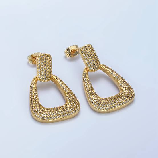 Bling Rhinestone Studded Drop Earrings