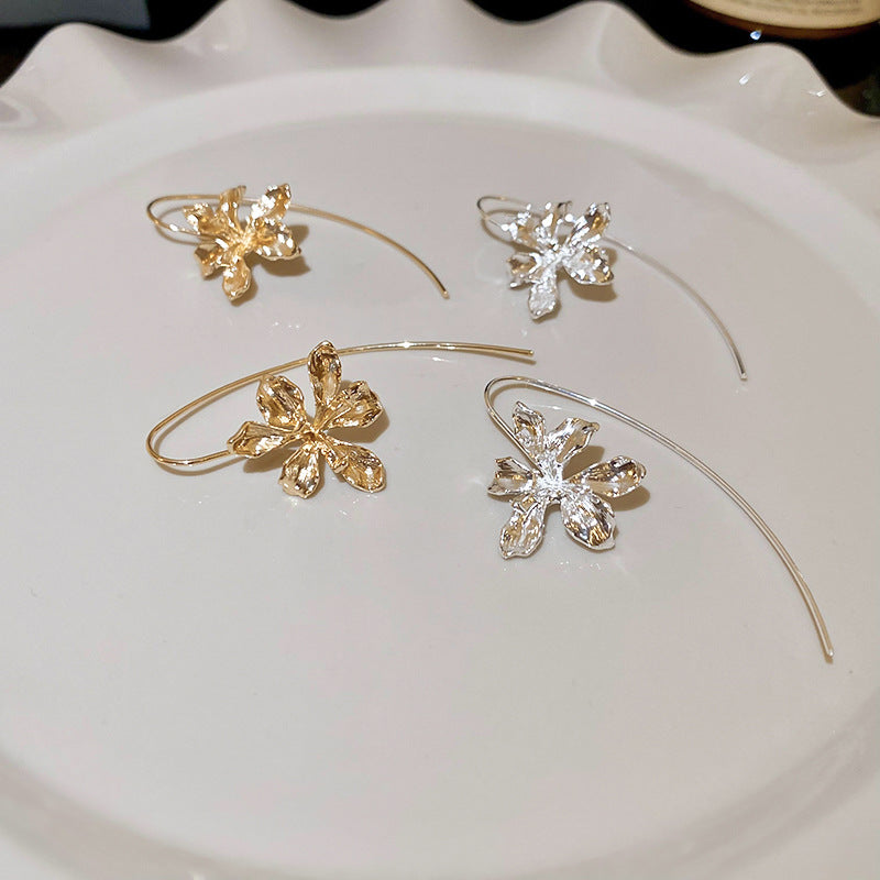 Minimalist Flower Ear Hook Earrings