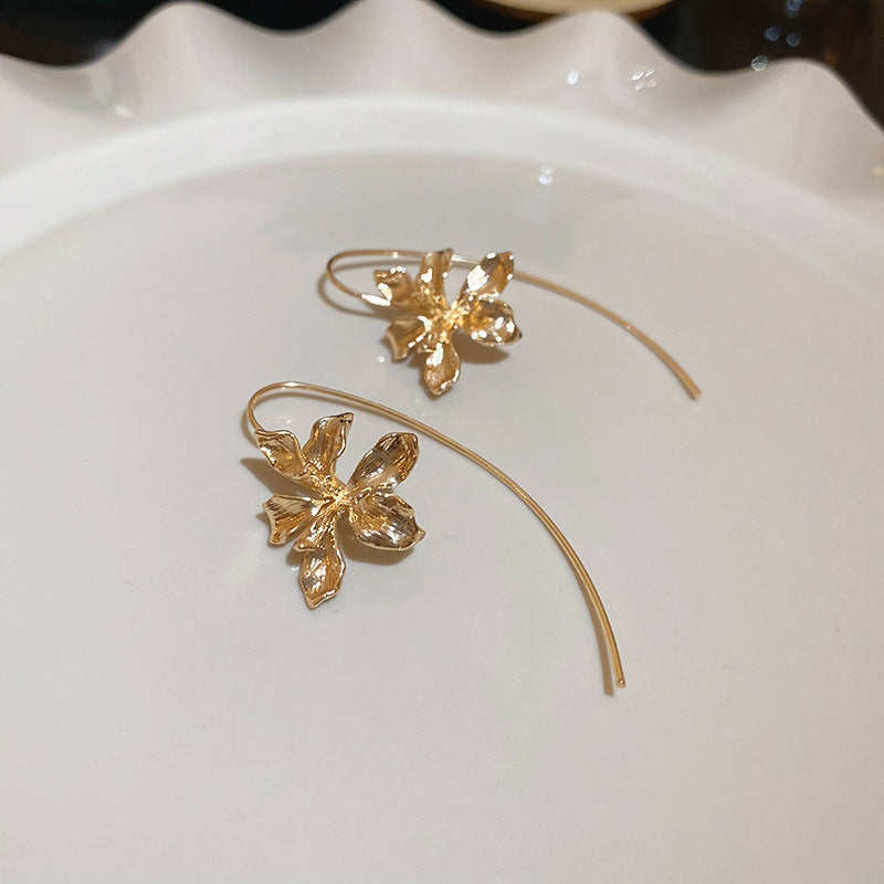 Minimalist Flower Ear Hook Earrings