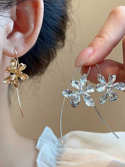 Minimalist Flower Ear Hook Earrings