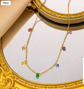 Multicolour Crystal Drops Anti Tarnish Necklace