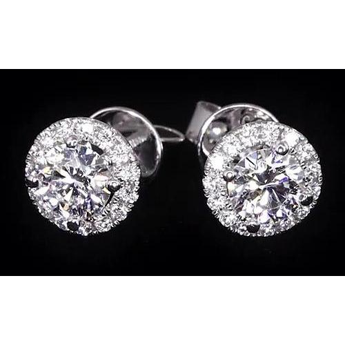 Silver Plated American Diamond Studded Beautiful Circular Solitaire Stud Earrings