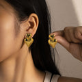 Gold Plated Anti Tarnish Heart Themed Earrings