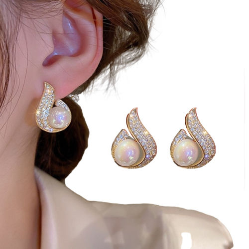 Blue Eyes Zircon Fishtail Water Drop Earrings