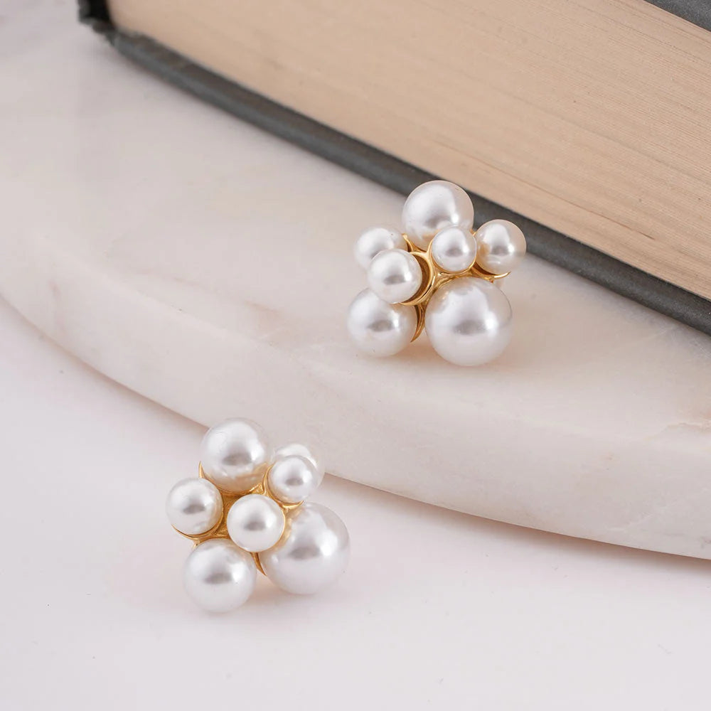 Unique Pearl Burst Stud Earrings