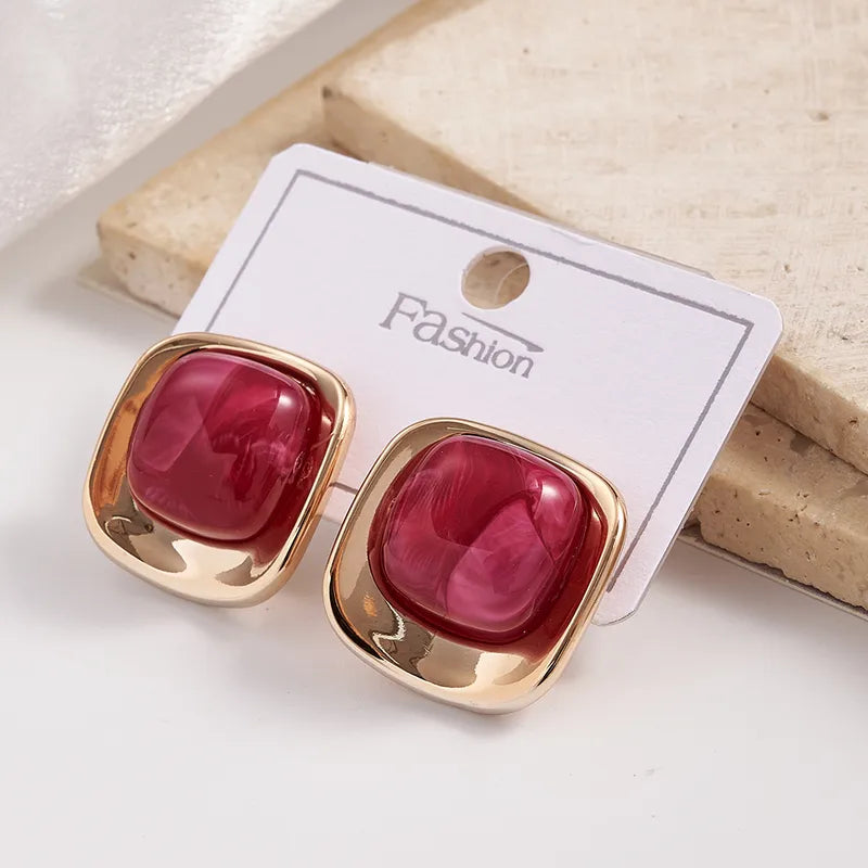 Glowing Marble Stud Earrings