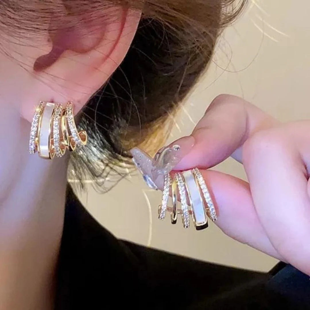 C-Shape Multi Layer Stud Earrings