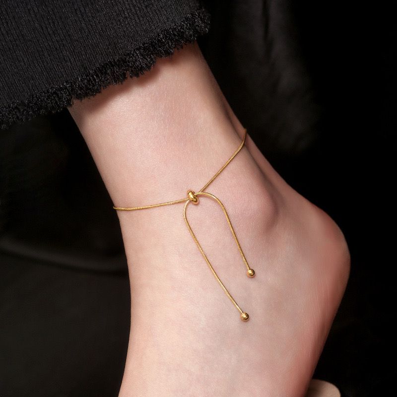 Simple Design Stainless Steel Gold Anklet