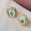 Handcrafted Floral Gold-plated Pearl Earrings