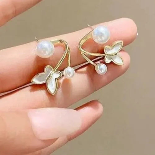 Pretty Enamelled Butterfly Studs