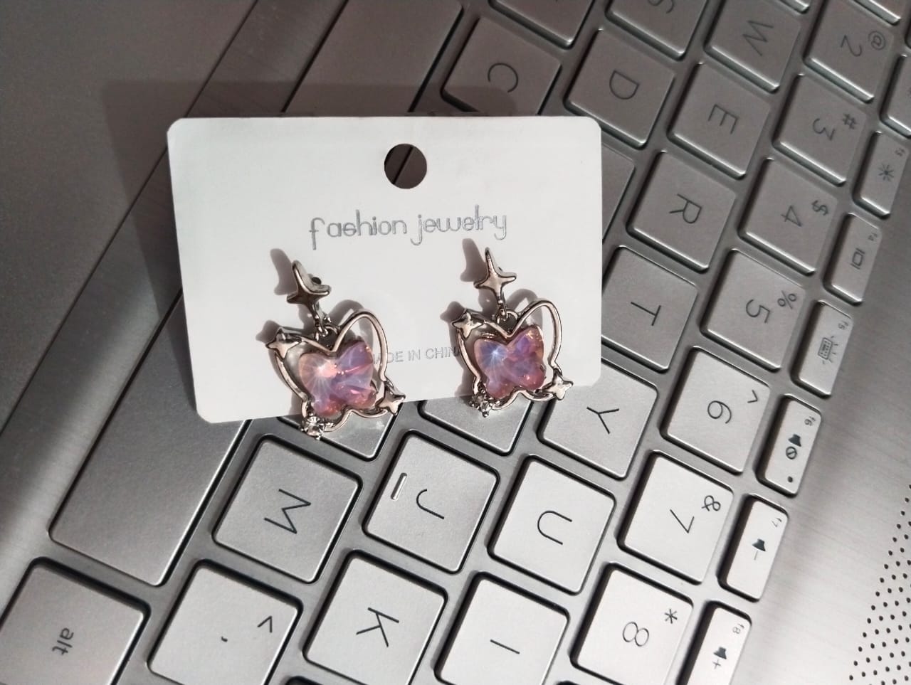Grudge Heart Earrings- pink –