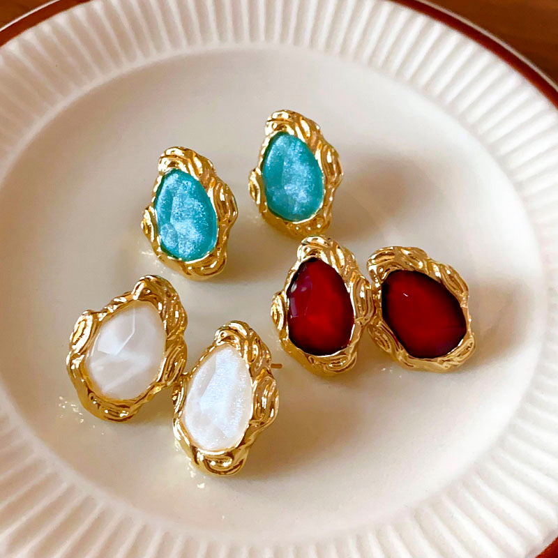 Irregular Shape Colorful Stud Earrings