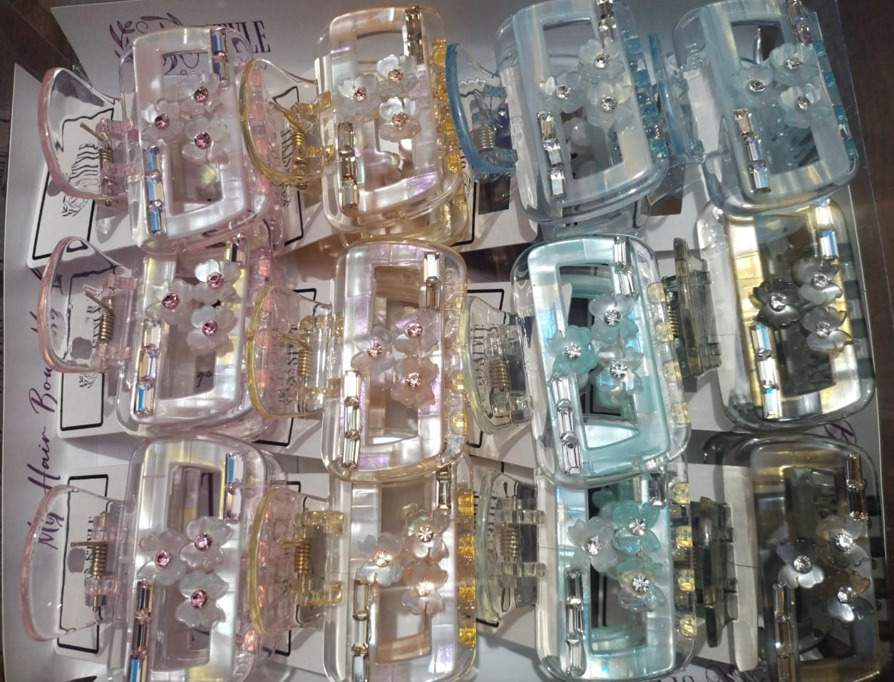 Plastic Rectangle Multicolor Hair Clow Clutchers[bofeini].