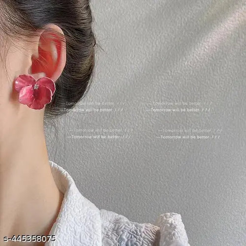 Butterfly Flower 3D Petal Oil-dripping Stud Earrings
