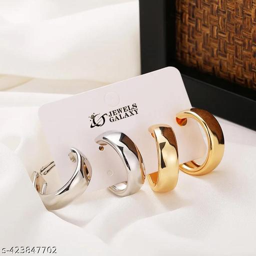 Gold & Silver Plated Contemporary Hoop Earrings