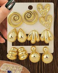 6 Pairs Combo of Chunky Stud Earrings