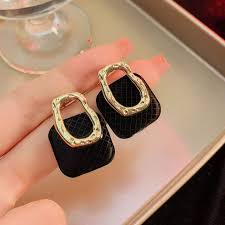 Geometric Retro Square Studs Earrings