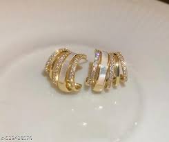 C-Shape Multi Layer Stud Earrings